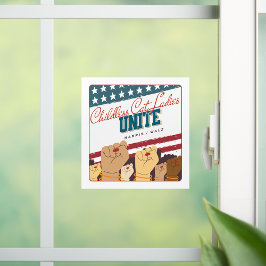 Harris Walz kinderloze kat dames verenigen vuisten Raamsticker