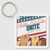 Harris Walz kinderloze kat dames verenigen vuisten Sleutelhanger (Voorkant)