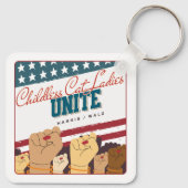 Harris Walz kinderloze kat dames verenigen vuisten Sleutelhanger (Achterkant)