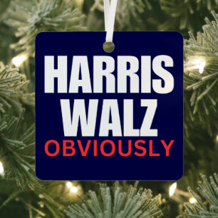 Harris Walz NATUURLIJK Harris Walz 2024 natuurli Metalen Ornament