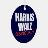 Harris Walz NATUURLIJK | Harris Walz 2024 natuurli Metalen Ornament (Voorkant Rechts)