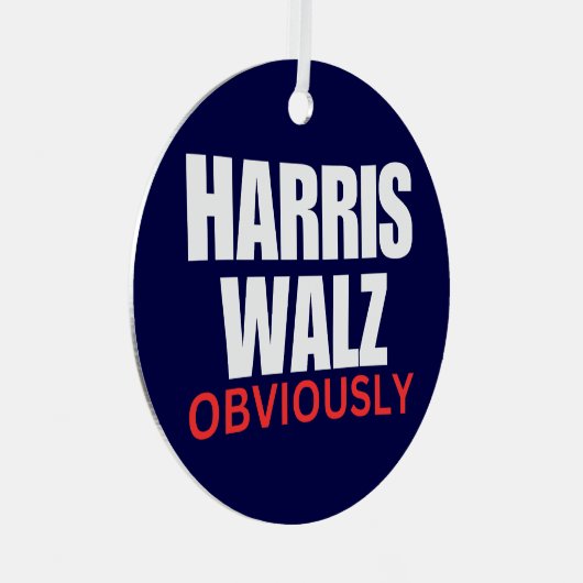 Harris Walz NATUURLIJK | Harris Walz 2024 natuurli Metalen Ornament (Voorkant Rechts)