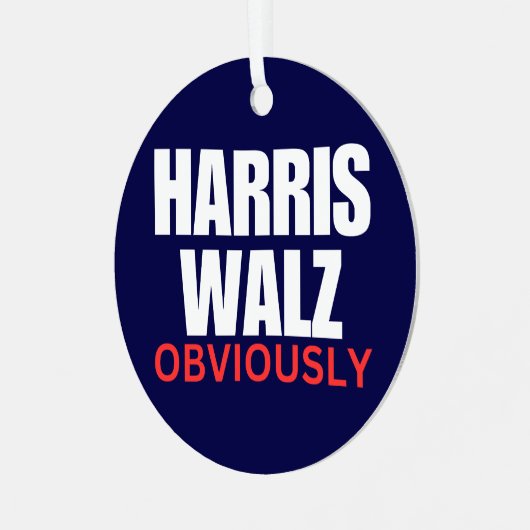 Harris Walz NATUURLIJK | Harris Walz 2024 natuurli Metalen Ornament (Voorkant links)