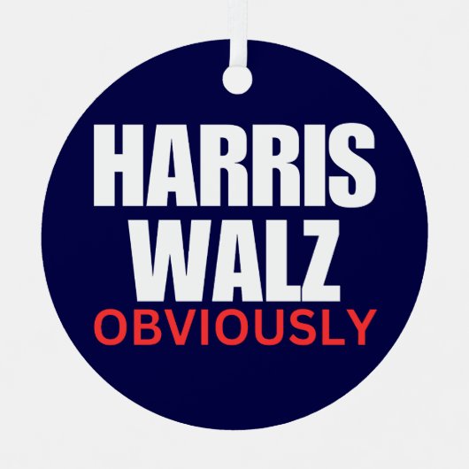 Harris Walz NATUURLIJK | Harris Walz 2024 natuurli Metalen Ornament (Voorkant)