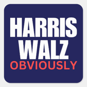 Harris Walz NATUURLIJK Harris Walz 2024 natuurli Vierkante Sticker