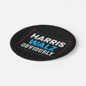 Harris Walz natuurlijk Papieren Bordje (Gekanteld)