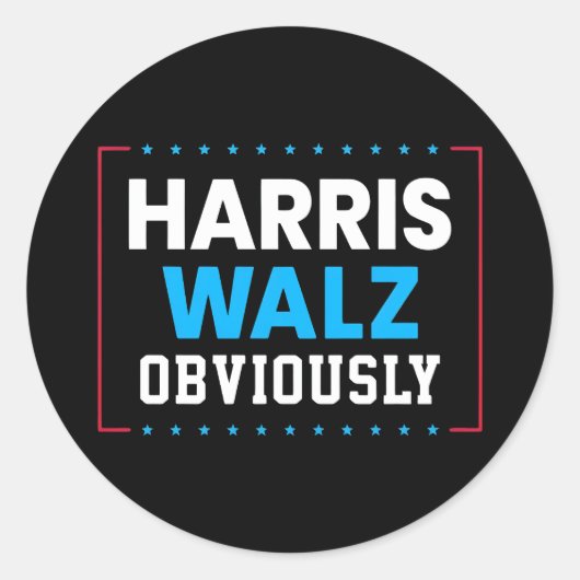 Harris Walz natuurlijk Ronde Sticker (Voorkant)