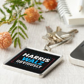 Harris Walz natuurlijk Sleutelhanger (Zijkant)