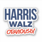 Harris Walz natuurlijk Sticker (Voorkant)