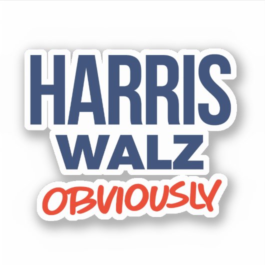 Harris Walz natuurlijk Sticker (Voorkant)