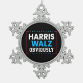 Harris Walz natuurlijk Tin Sneeuwvlok Ornament (Voorkant)