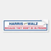 Harris / Walz omdat ze niet in de gevangenis zulle Bumpersticker (Voorkant)