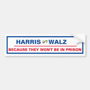 Harris / Walz omdat ze niet in de gevangenis zulle Bumpersticker