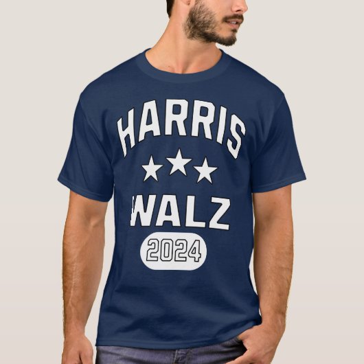 Harris Walz Patriotic College Style Preppy T-shirt (Voorkant)