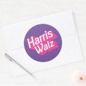 Harris Walz Pink Ronde Sticker (Envelop)