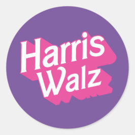 Harris Walz Pink Ronde Sticker
