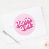 Harris Walz Pink Ronde Sticker (Envelop)