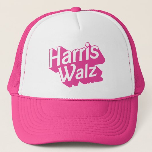 Harris Walz Pink Trucker Pet (Voorkant)
