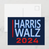 Harris Walz presidentsverkiezingen 2024 Briefkaart (Voorkant / Achterkant)