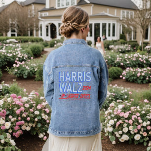 Harris Walz presidentsverkiezingen 2024 Denim Jacket