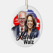 Harris Walz presidentsverkiezingen 2024 Keramisch Ornament (Rechts)