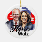 Harris Walz presidentsverkiezingen 2024 Keramisch Ornament (Achterkant)