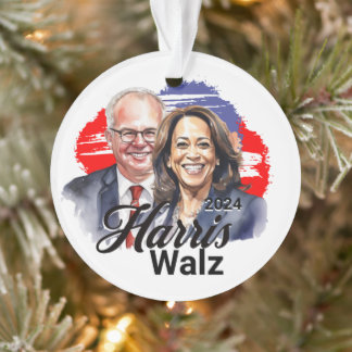 Harris Walz presidentsverkiezingen 2024 Ornament