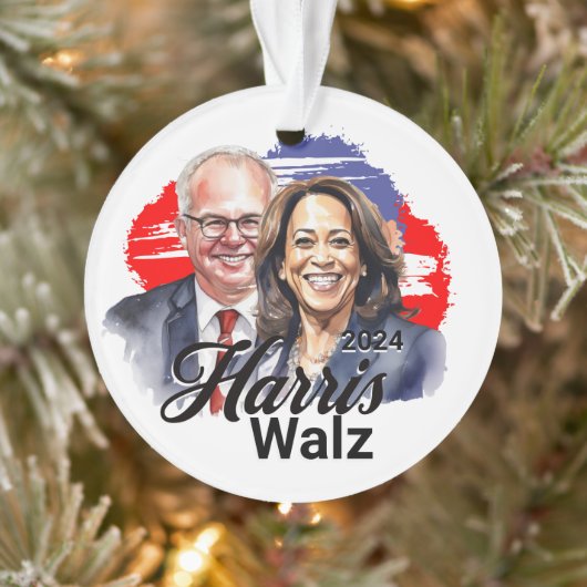 Harris Walz presidentsverkiezingen 2024 Ornament (Boom)