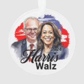 Harris Walz presidentsverkiezingen 2024 Ornament (achterkant)