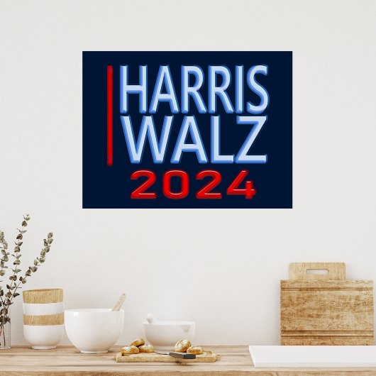 Harris Walz presidentsverkiezingen 2024 Poster (Keuken)
