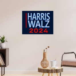 Harris Walz presidentsverkiezingen 2024 Poster
