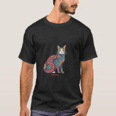 HARRIS WALZ Psychedelic Cat Mandala T Shirt (Voorkant)