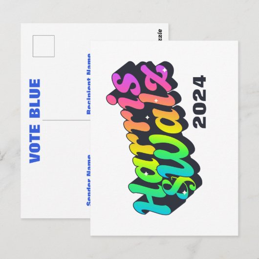 Harris & Walz Rainbow Briefkaart (Voorkant / Achterkant)