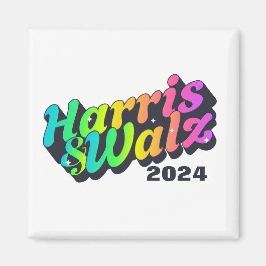 Harris & Walz Rainbow Magneet (Voorkant)