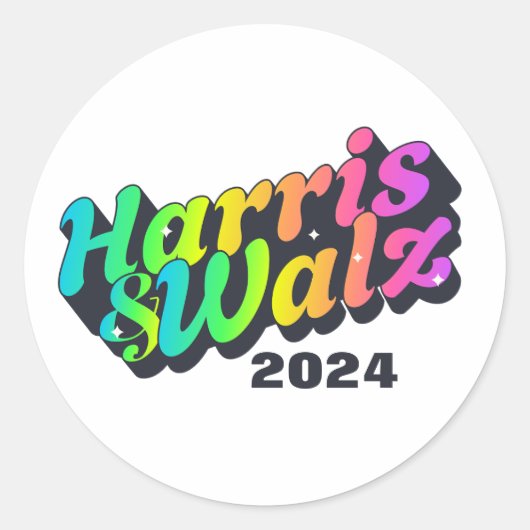 Harris & Walz Rainbow Ronde Sticker (Voorkant)