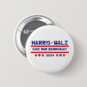 harris-walz redden onze democratische Button (Voorkant /achterkant)