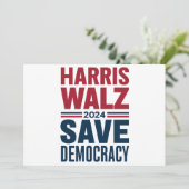 Harris Walz redt de democratie Kaart (Staand voorkant)