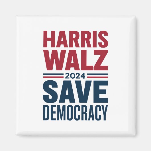 Harris Walz Redt Democratie Magneet (Voorkant)