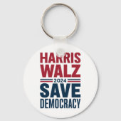 Harris Walz Redt Democratie Sleutelhanger (Voorkant)