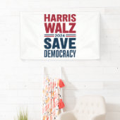 Harris Walz Redt Democratie Spandoek (Insitu)