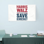 Harris Walz Redt Democratie Spandoek (Beurs)