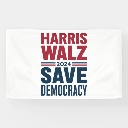 Harris Walz Redt Democratie Spandoek (Horizontaal)