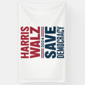 Harris Walz Redt Democratie Spandoek (Verticaal)