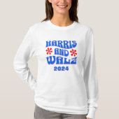 Harris & Walz Retro bloemen met lange mouwen T-shirt (Voorkant)