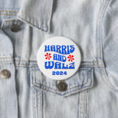 Harris & Walz Retro bloemen Ronde Button 7,6 Cm (In situ)