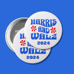 Harris & Walz Retro bloemen Ronde Button 7,6 Cm<br><div class="desc">Harris & Walz Retro rode bloemen ronde knop. 2024 is bewerkbaar.</div>