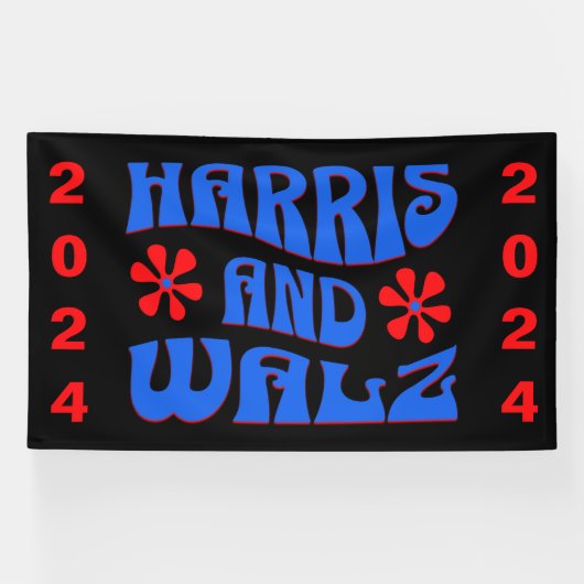 Harris & Walz Retro bloemen Spandoek (Horizontaal)