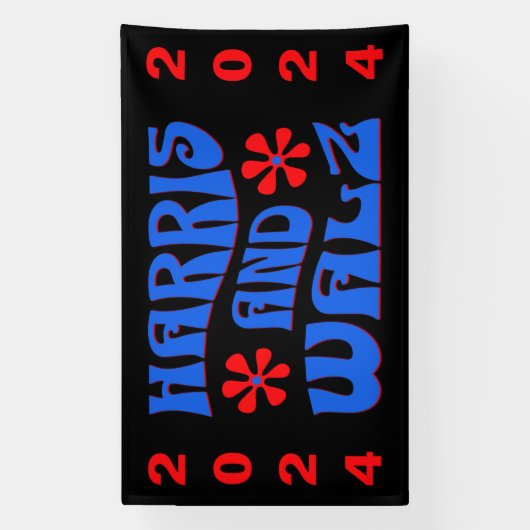 Harris & Walz Retro bloemen Spandoek (Verticaal)