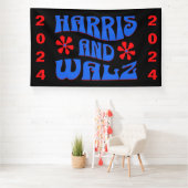 Harris & Walz Retro bloemen Spandoek (Insitu)