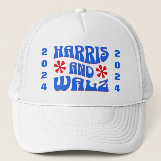 Harris & Walz Retro bloemen Trucker Pet (Voorkant)